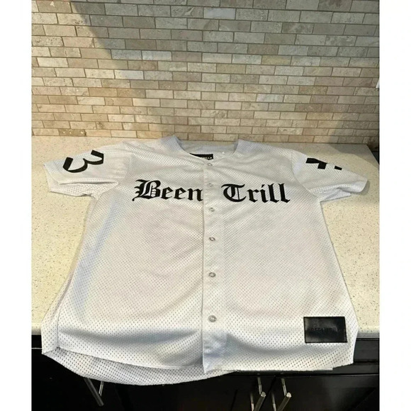 Been Trill White Mesh #13 Baseball Jersey Men's Rap Hip Hop‎ t1 - Picture 1 of 2